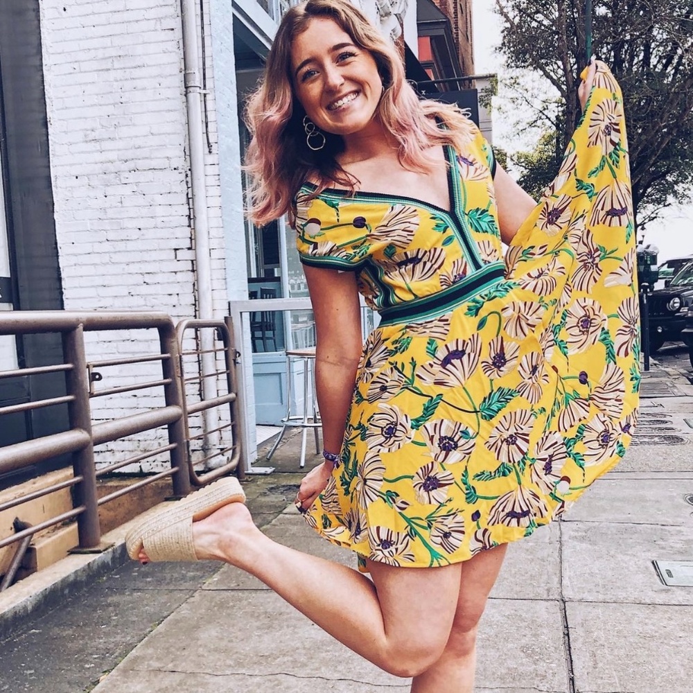 Pastel Flower A-Line Mini Dress